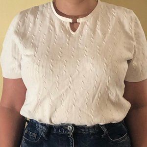 Vintage White Short-Sleeved Sweater